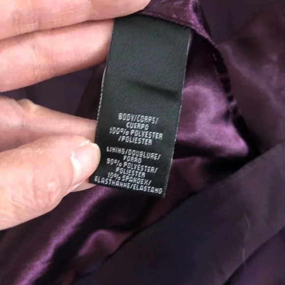 Monique Lhuillier Strapless Chiffon Gown Purple 12 - Picture 12 of 15